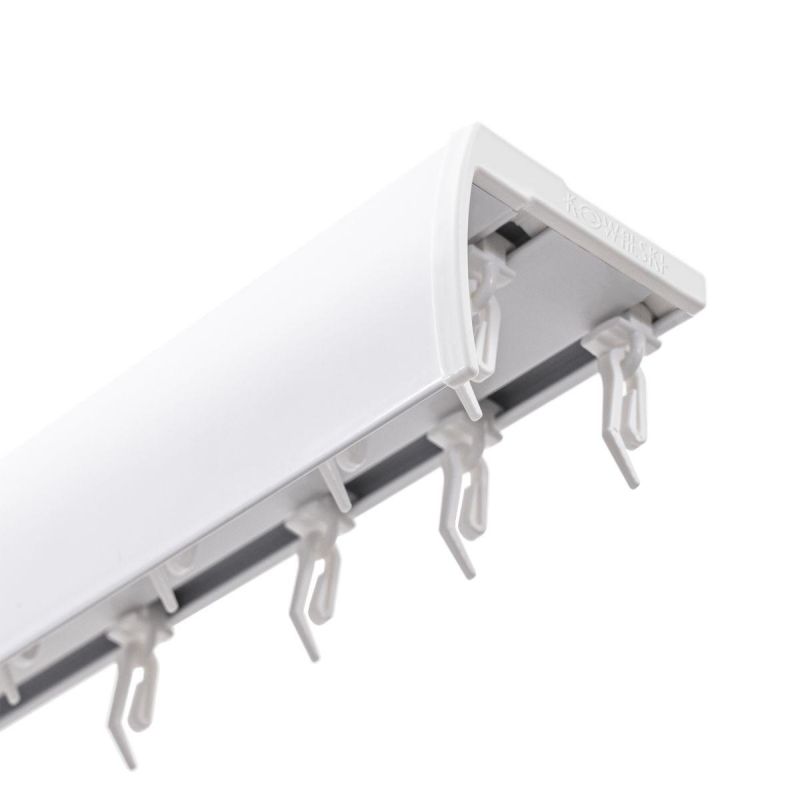 DOUBLE WHITE ALUMINIUM CEILING TRACK WITH GLIDERS AND HOOKS 300 CM KOWALSKI