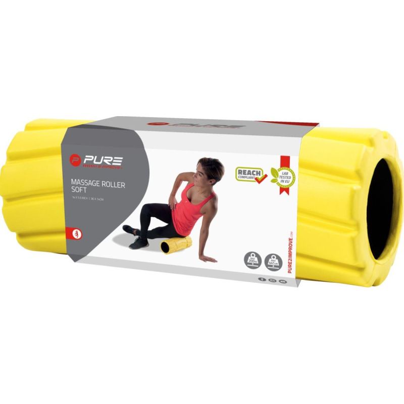 EXERCISE ROLLER 36x14CM SOFT YELLOW PURE 2 IMPROVE