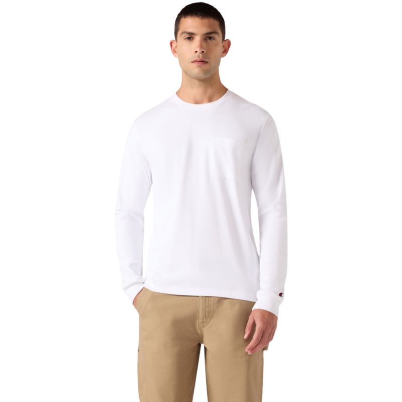 Champion LS Tee Men's T-Shirt White 222507 WW001