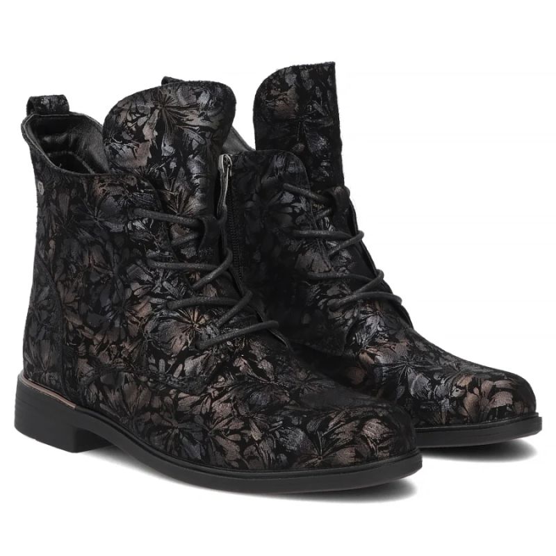 Filippo Stivali leather ankle with floral pattern, Filippo