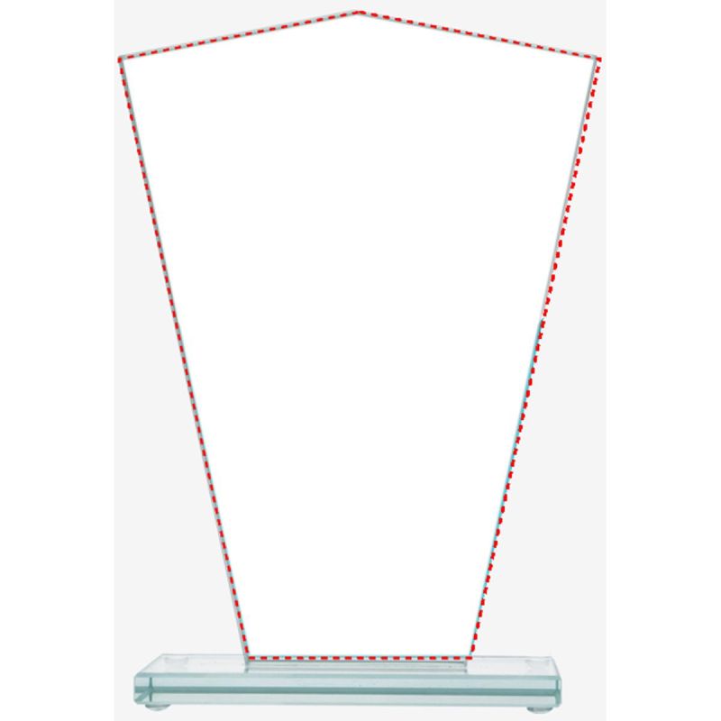 Glass trophy with a broken base