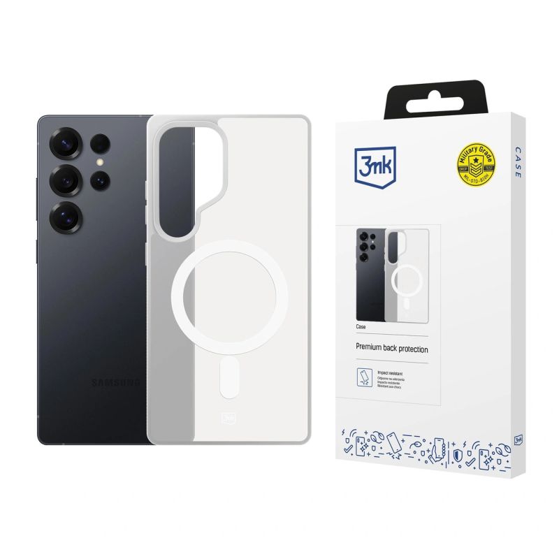 3mk Smoke MagCase for Samsung Galaxy S25 Ultra - White-Translucent