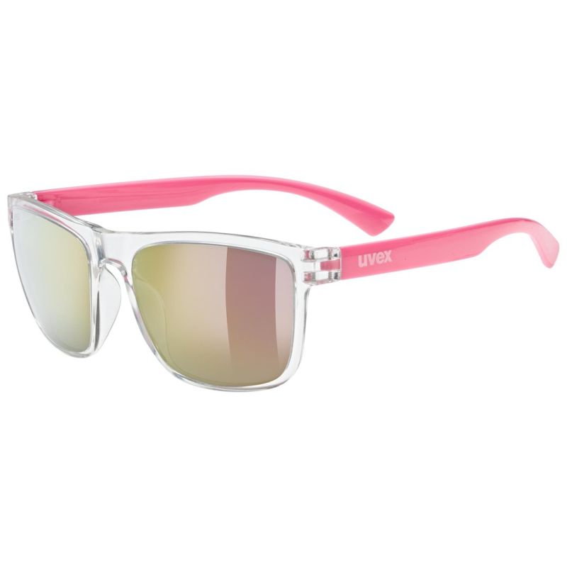 Uvex rookie clear multisport glasses boy, girl full rim pink, translucent