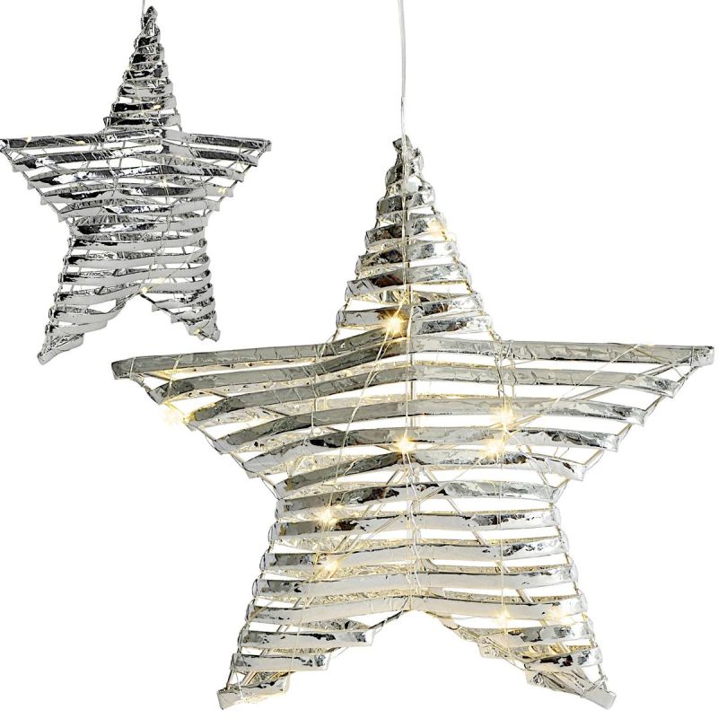 DECORATIVE STAR 20 LED 30 CM SILVER