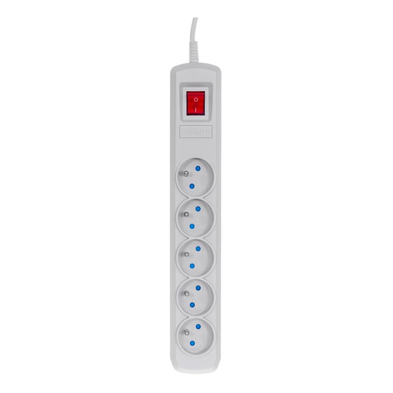 Activejet 5-pin/1.5-pin surge protector (10A; 2300W) 1.5m; gray