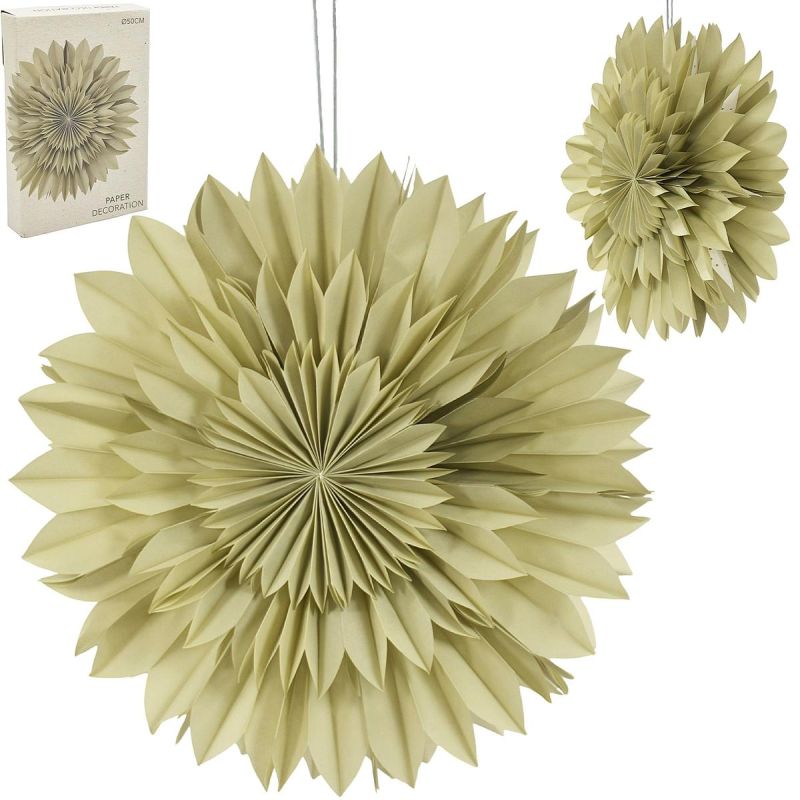 3D DECORATIVE HANGING PAPER STAR 50CM GREEN