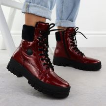 Rieker Stivali patent leather platform ankle Rieker