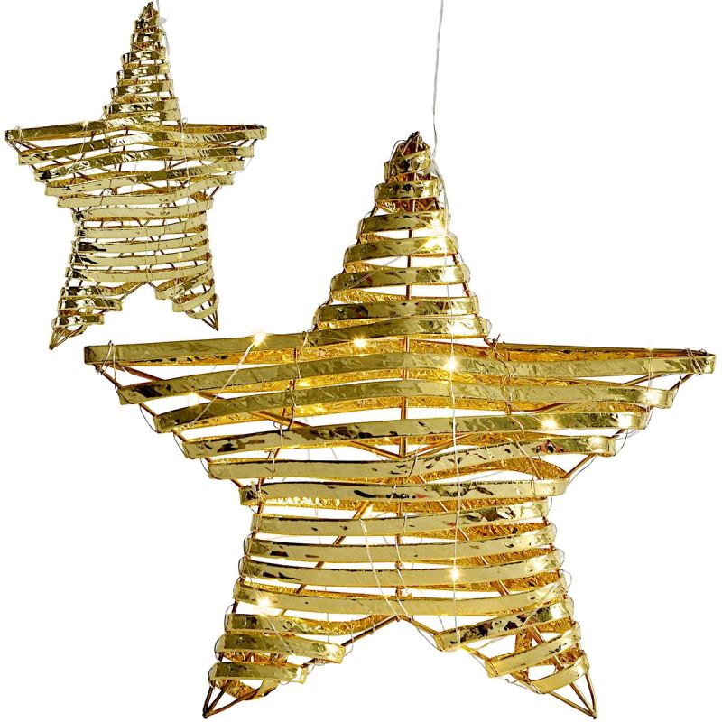 DECORATIVE STAR 20 LED 30 CM GOLD