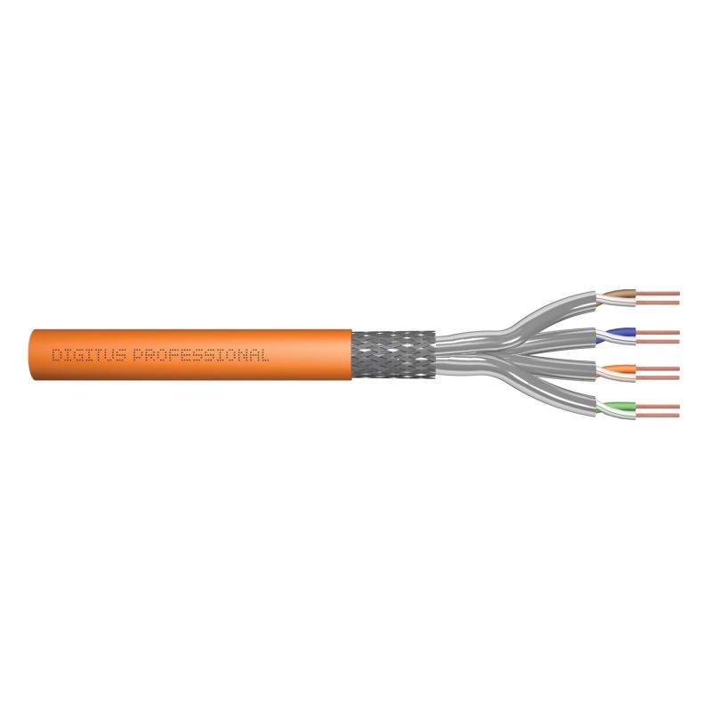 DIGITUS installation cable cat.7, S/FTP, B2ca, AWG 23/1, LSOH, 100m, orange