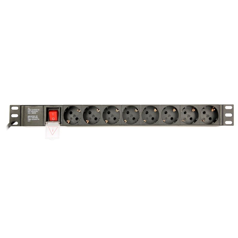 GEMBIRD 19-inch Rack Power Strip PDU EG-PDU-014 1U, 16 A, 8 x SCHUKO, 3 m Cable