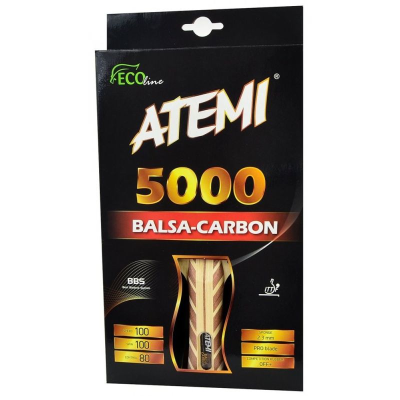 ATEMI 5000 BALSA CARBON concave Table Tennis Bat