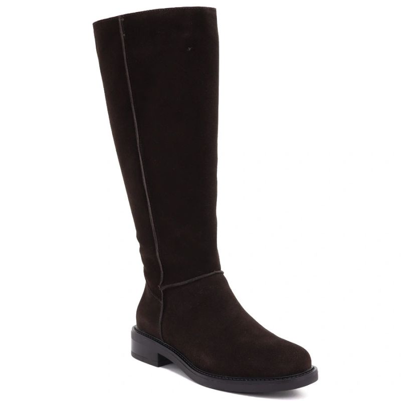 Women’s chocolate-brown leather officer boots Sergio Leone KZ-27-S