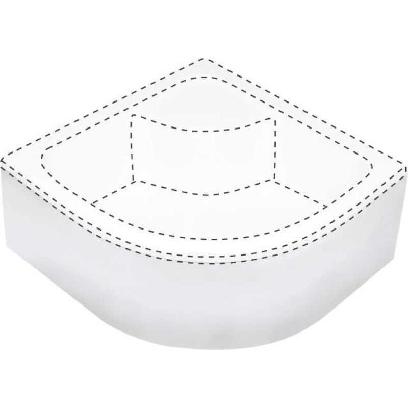 Semicircular shower tray cover 80x80 cm