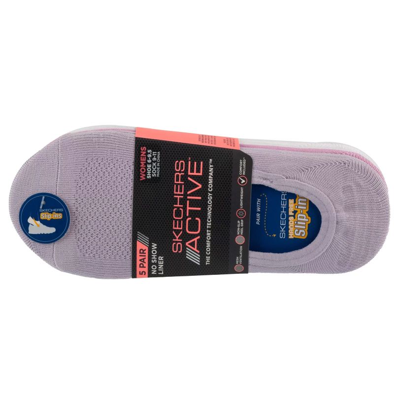 Skechers 5pk Microfiber Liner Socks S113836-PRLV Purple 36-40