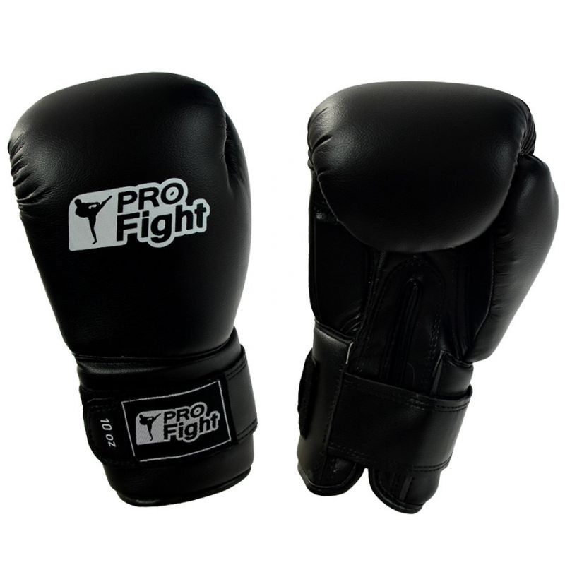 Profight Dragon Leather Boxing Gloves, Black