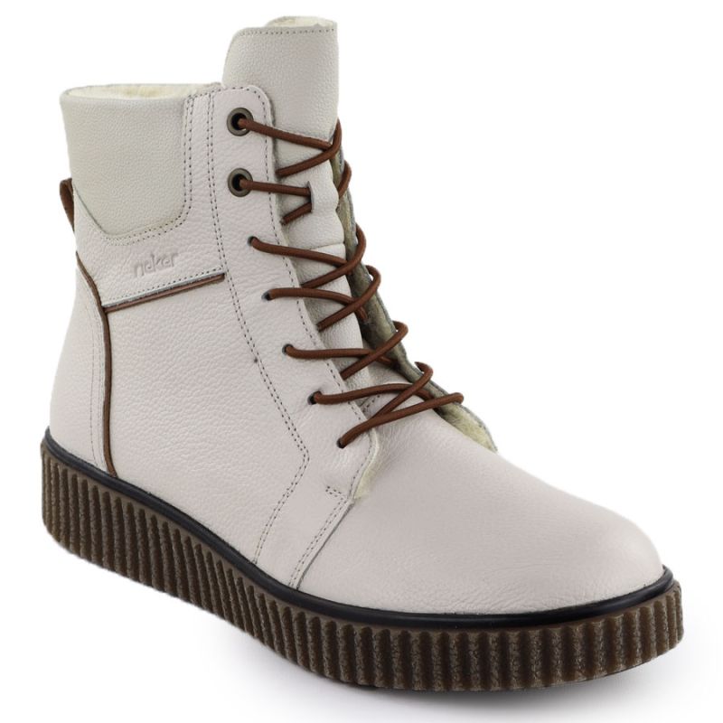 Beige women’s leather ankle boots Rieker Y4303-80