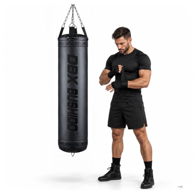 PREMIUM Punching Bag + Hoop SBRX Black Empty - 150cm | DBX Bushido