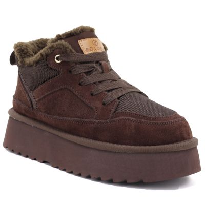 Potocki Stivali leather ankle, chocolate platform snow boots, Potocki