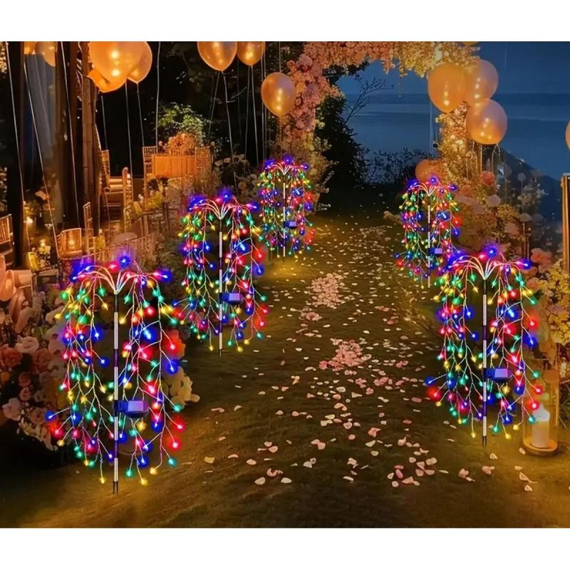 SOLAR LAMP TREE FIREWORKS MULTICOLOR 72CM 120 LED