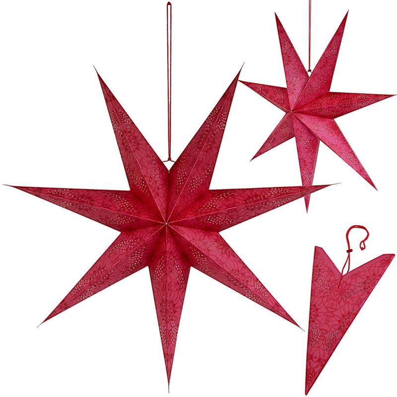 DECORATIVE PAPER STAR 60CM RED