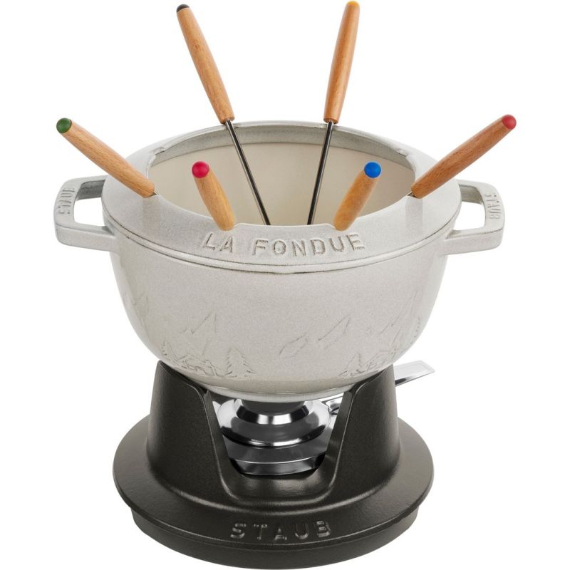 Staub Fondue Set – 20 cm, White Truffle