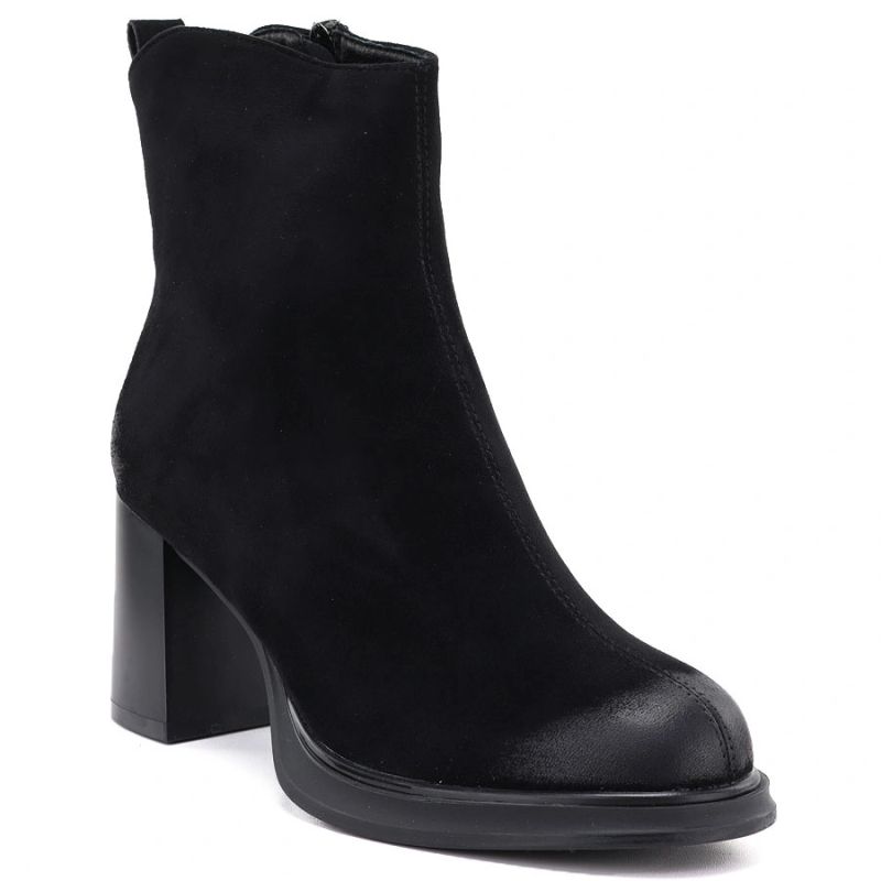 Black women’s heeled platform ankle boots Potocki SZ12844