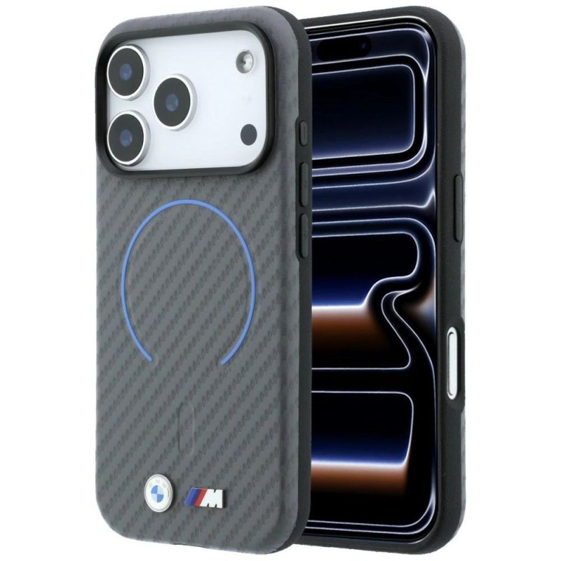 BMW M Carbon Printed Ringl MagSafe Case for iPhone 18 Pro / 17 Pro - Gray