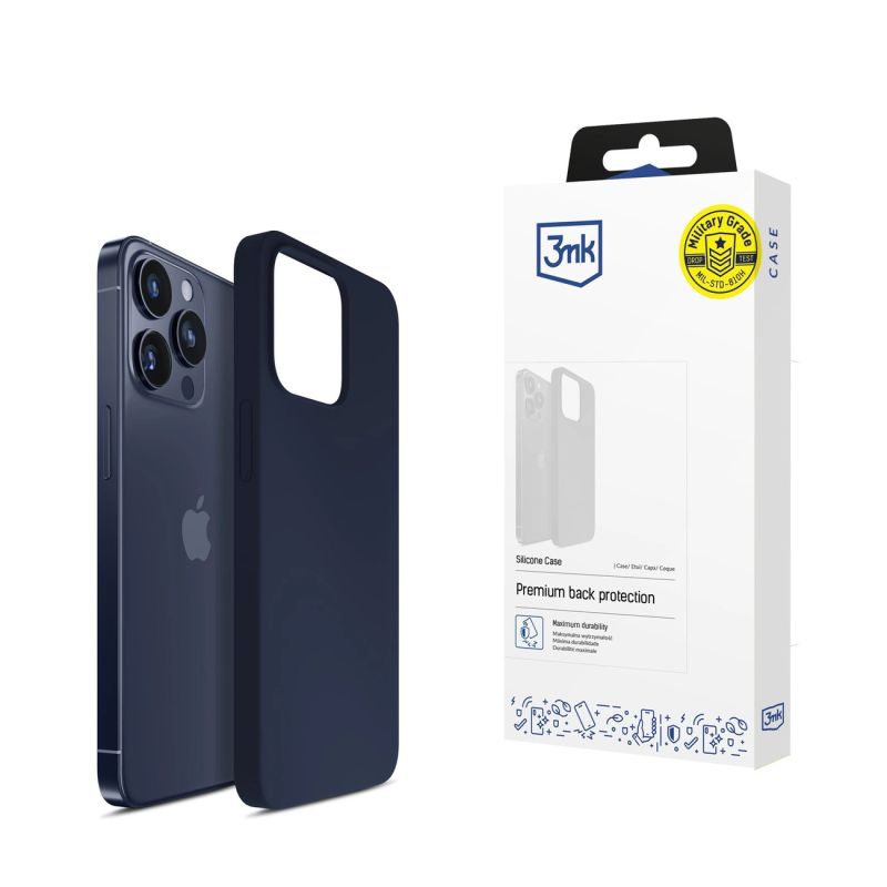 3mk Silicone Case for iPhone 16 Pro Max - Navy Blue