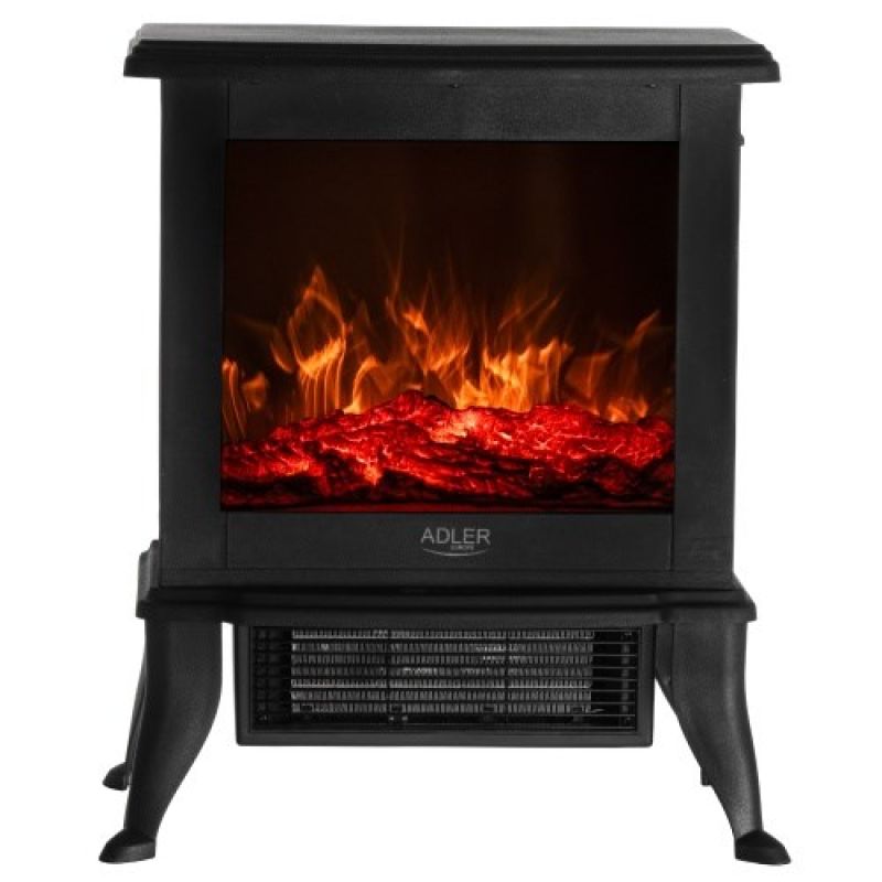 Electric fireplace | 2 heating levels: 1000W / 1800W | 3D flame effect | Adler Adler thermostat