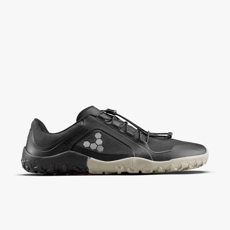 Minimalist hiking shoes Vivobarefoot PRIMUS TRAIL III ALL WEATHER FG MENS OBSIDIAN (309305-01)