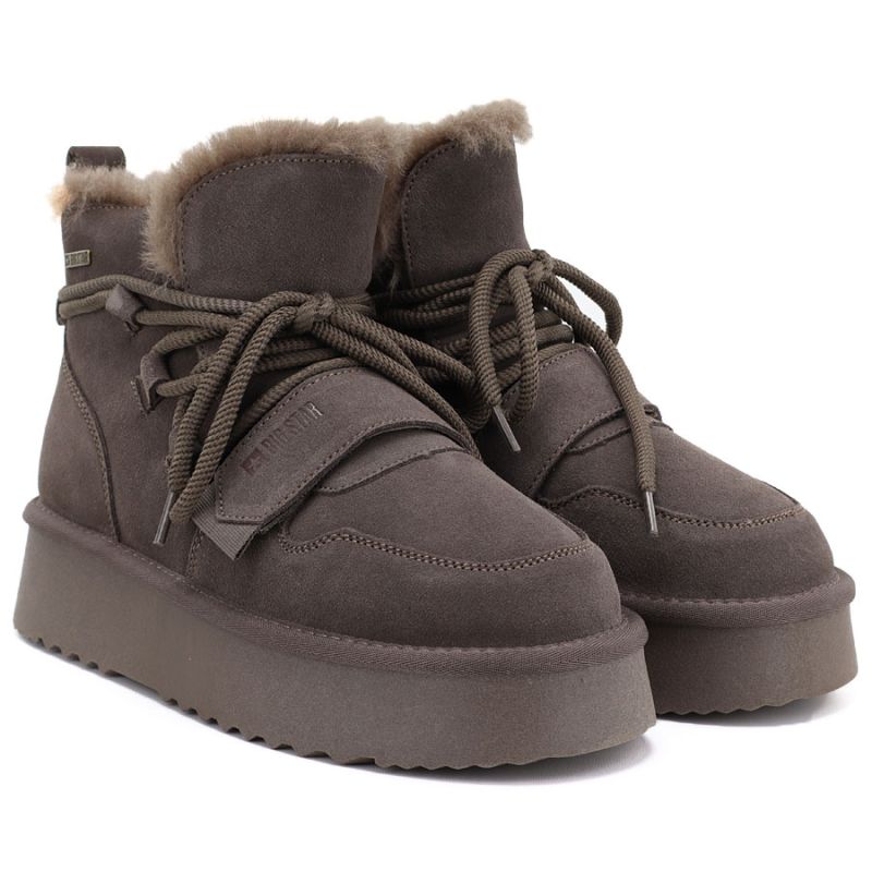 Big Star Stivali suede leather platform ankle Big Star