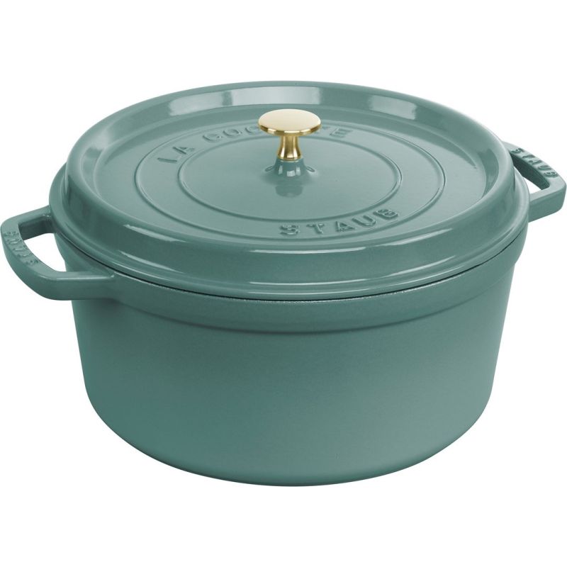 Staub Round Cast-Iron Pot – 6.7 l, Eucalyptus