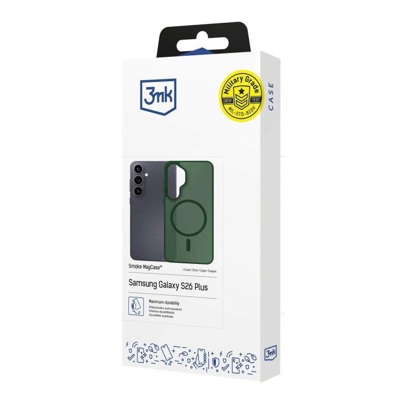 3mk Smoke MagCase for Samsung Galaxy S26+ - green