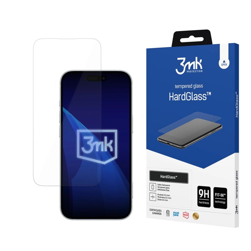 3mk HardGlass Tempered Glass for Apple Iphone 16 Pro / 17 / 17 Pro