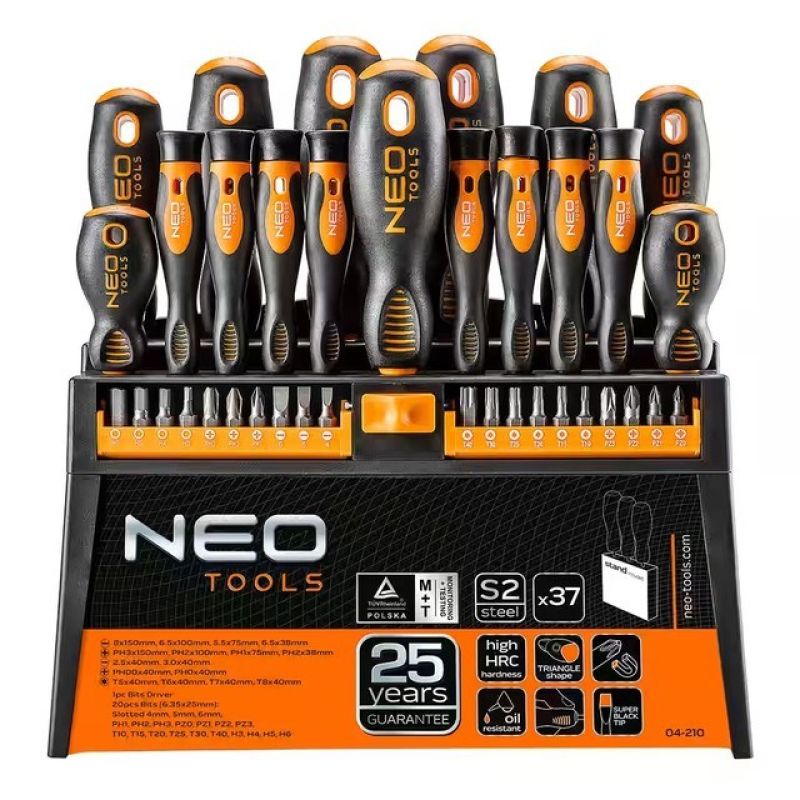Neo Tools Screwdriver and Screwdriver Bit Set, 37 Pieces