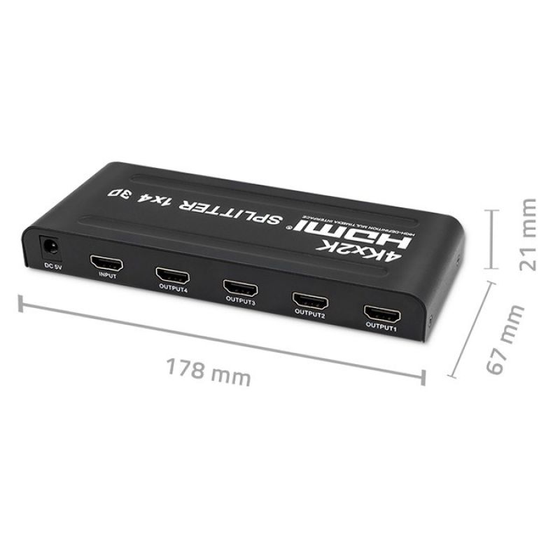 QOLTEC SPLITTER 4XHDMI 4KX2K | 3.4GB/S