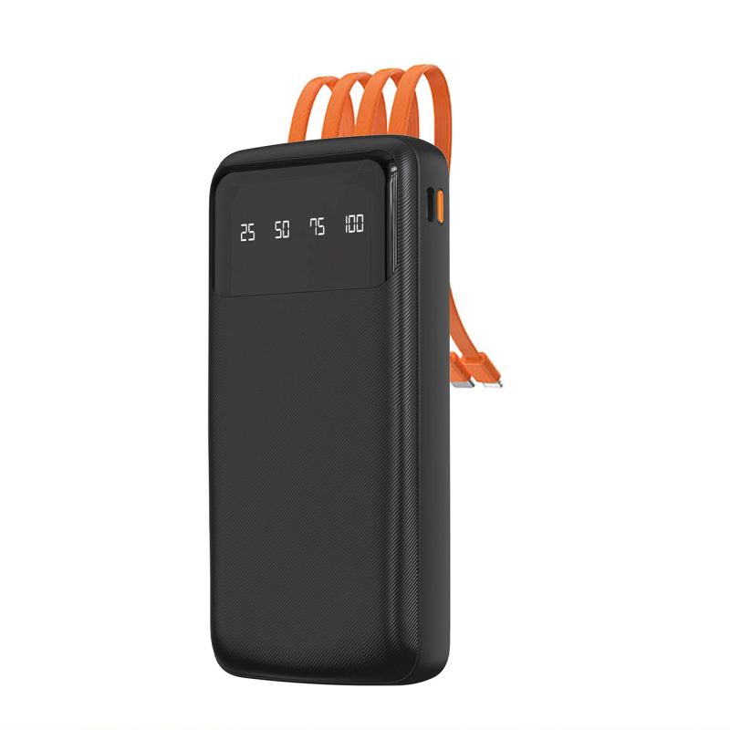 Dudao K6Pro Universal 10000mAh Power Bank with USB Cable, USB Type C, Lightning Black (K6Pro-black)