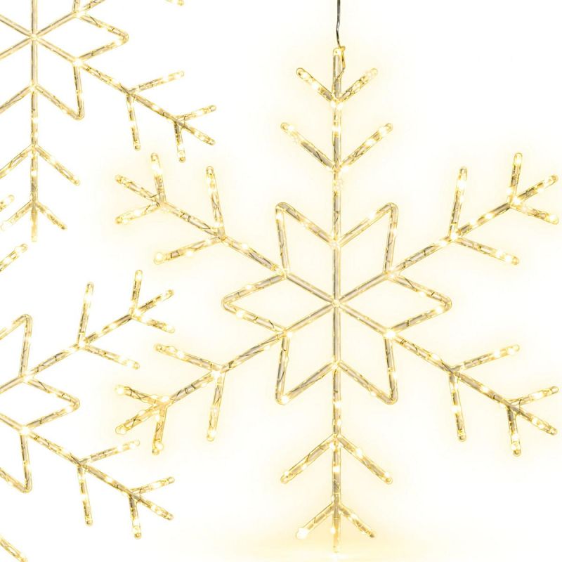 DECORATIVE HANGING SNOWFLAKE 120 LED WARM WHITE