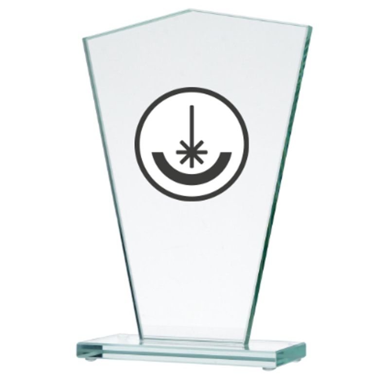 Engraved glass trophy