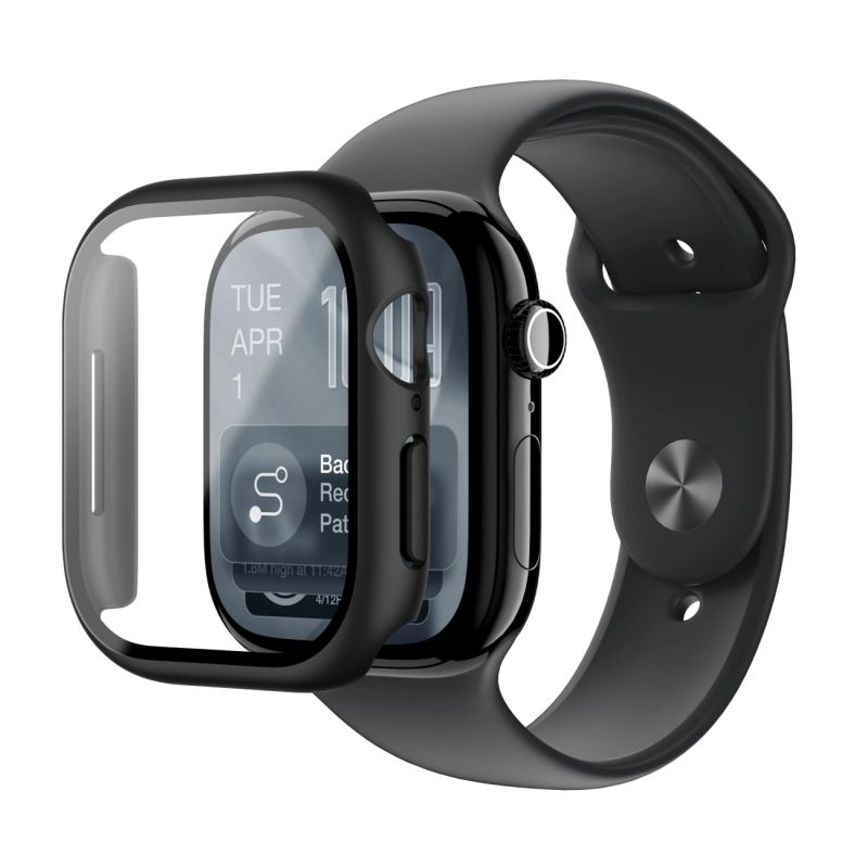 AmazingThing Radix Glass Screen Protector with Case for Apple Watch Series 11 46mm - Black