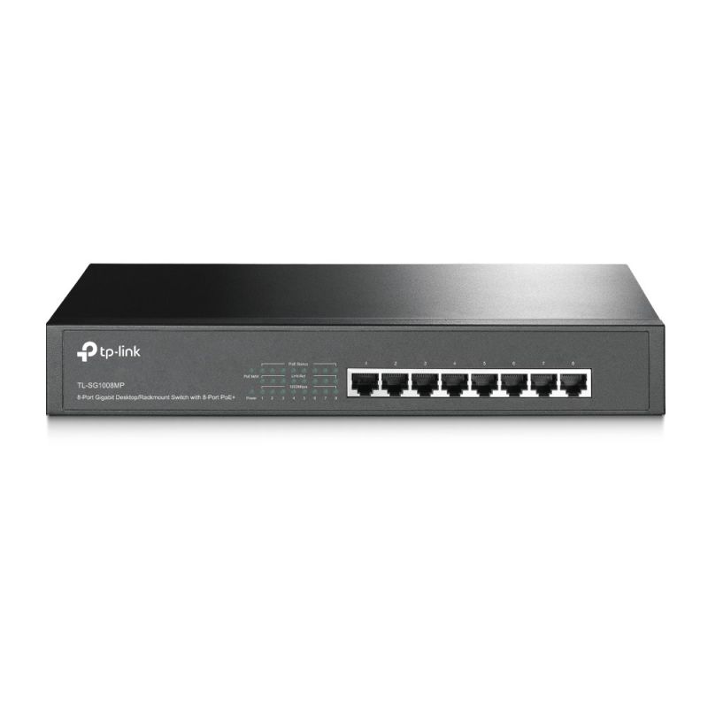 TP-Link TL-SG1008MP Network Switch Unmanaged Gigabit Ethernet (10/100/1000) PoE Support Black