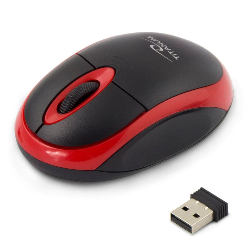 TITANUM VULTURE TM116R computer mouse (optical; 1000 DPI; black, red)