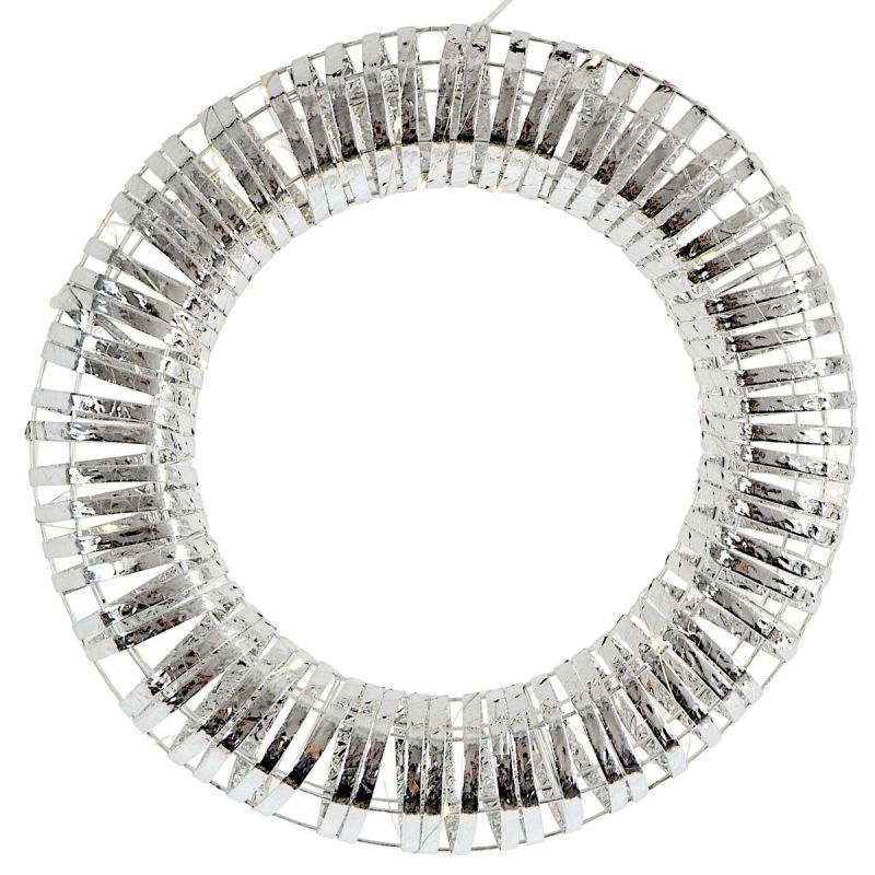DECORATIVE WREATH TIRE 30LED 40CM SILVER