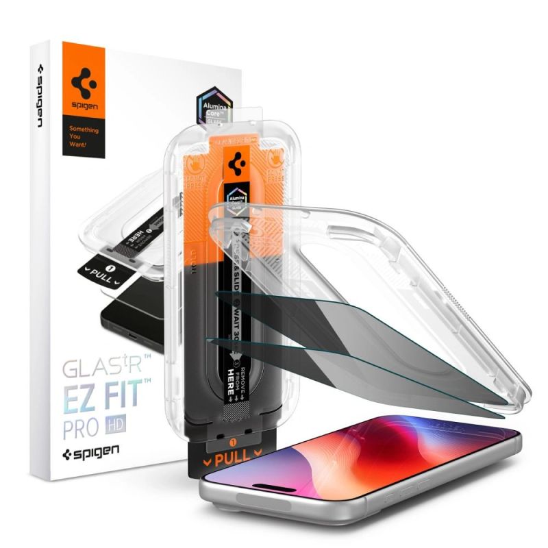 Spigen Glas.tR EZ Fit Pro HD AC Privacy 2-Pack Tempered Glass for iPhone 18 Pro Max
