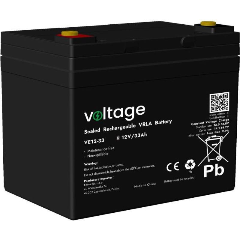 AGM Voltage 12V 33Ah VE12-33 battery