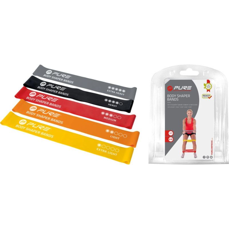 SET OF FITNESS CROSSFIT MINI BANDS 5 PCS PURE 2 IMPROVE