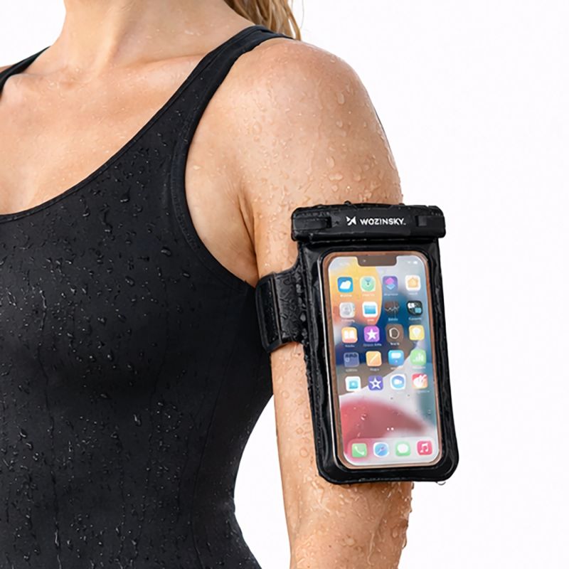 Wozinsky WWE-01 waterproof case with PVC armband - black
