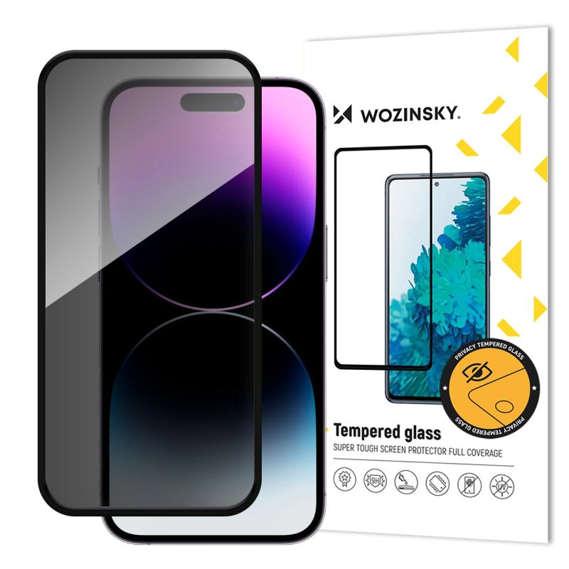 Wozinsky Privacy Glass tempered glass with anti-spy filter for iPhone 16