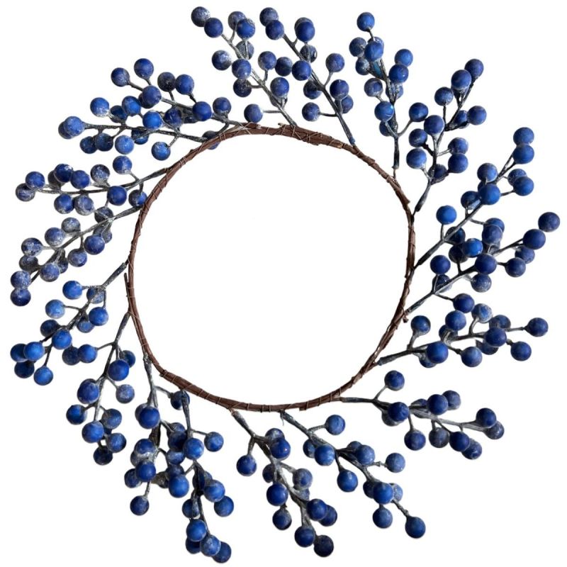 DECORATIVE WREATH MADE OF NAVY BLUE ROWNBERRY 30 CM