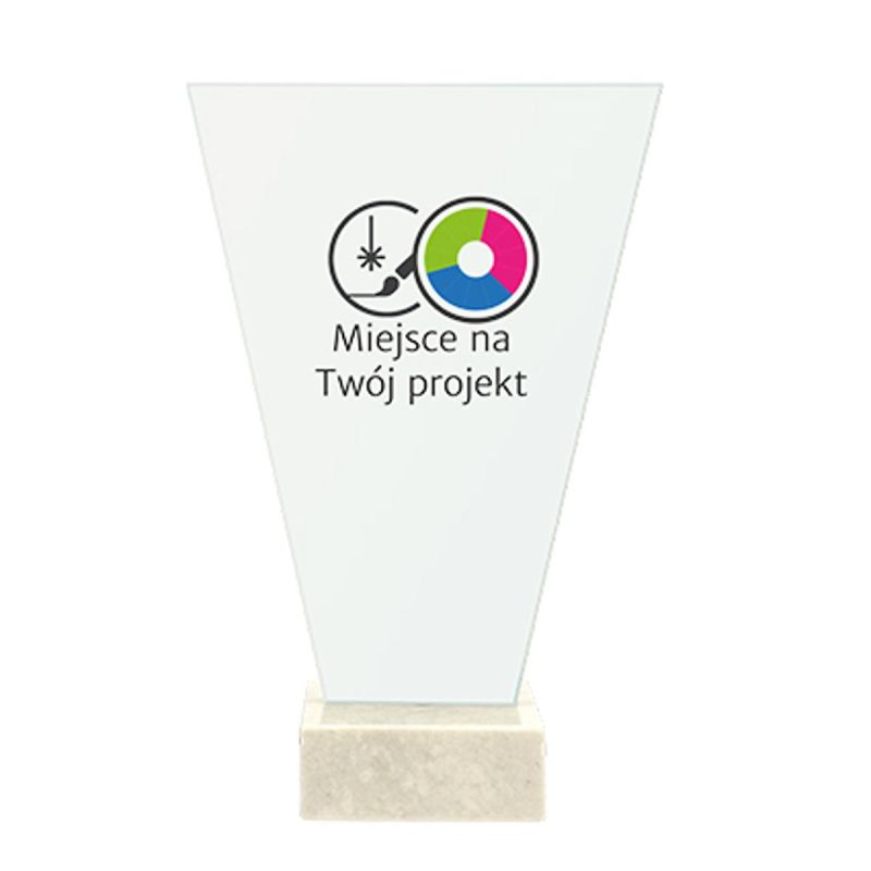 Glass trophy on a marble base - INDIVIDUAL